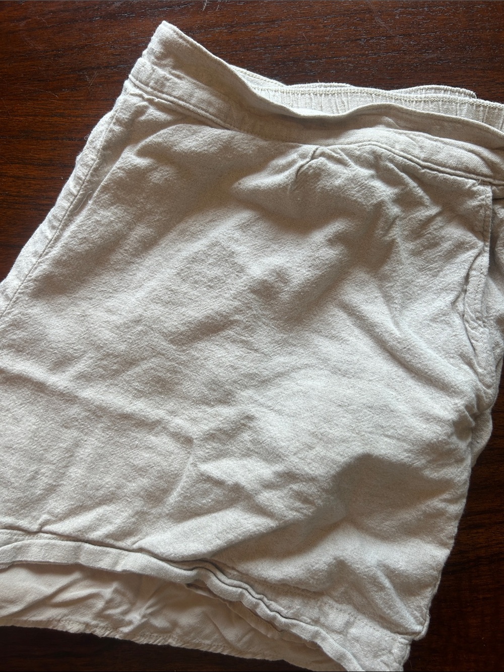 Abercrombie & Fitch Cream 55% Linen Lounge Shorts